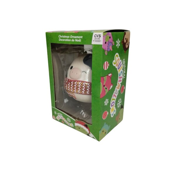 Squishmallows Connor the Cow 3 in Christmas Tree Holiday Ornament Kurt Adler New - Picture 3 of 8